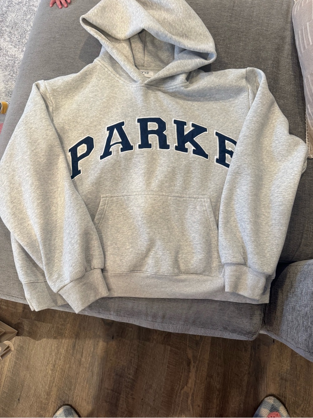 Parke Hooded Sweatshirt Grey and Blue